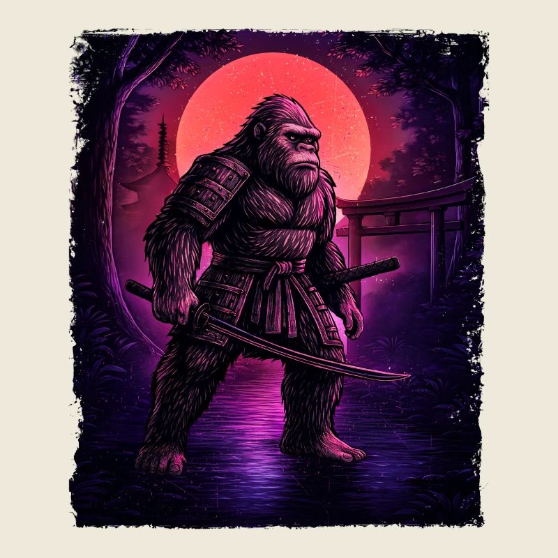 Samurai Bigfoot Cryptid Sasquatch Yeti Hunter