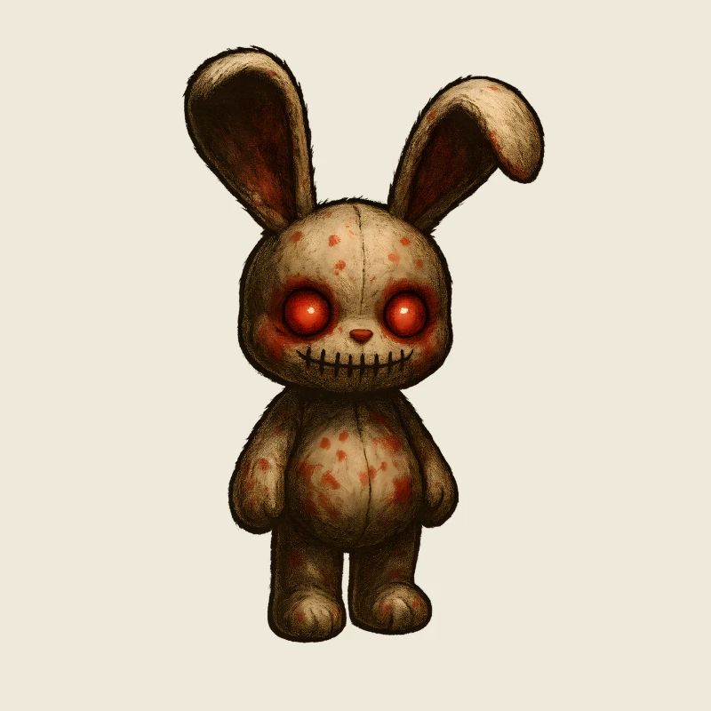 Poupée Lapin Étrange, Style Halloween