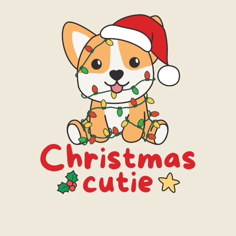 Chiens de Noël Corgi Mignon de Noël