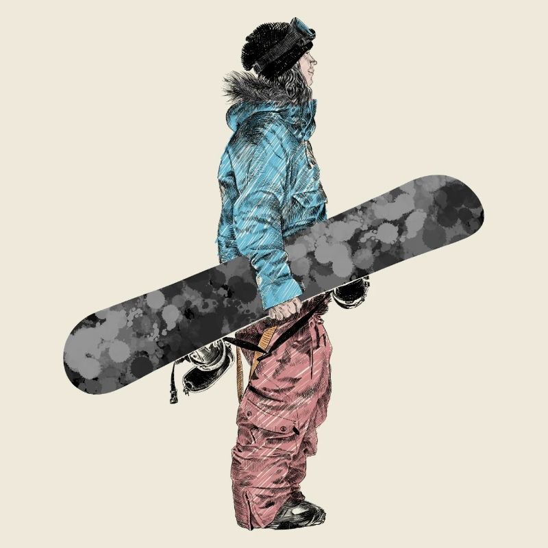 Illustration de snowboarder d’aventure