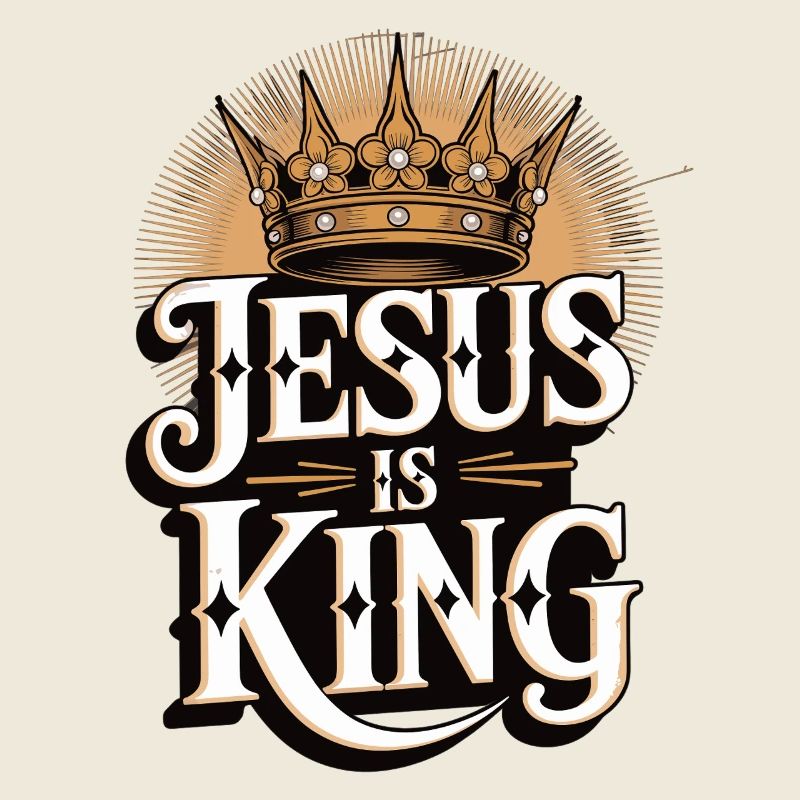 Jesus as King with Crown Design