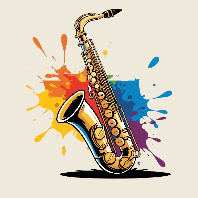 Expressionist saxophone art print