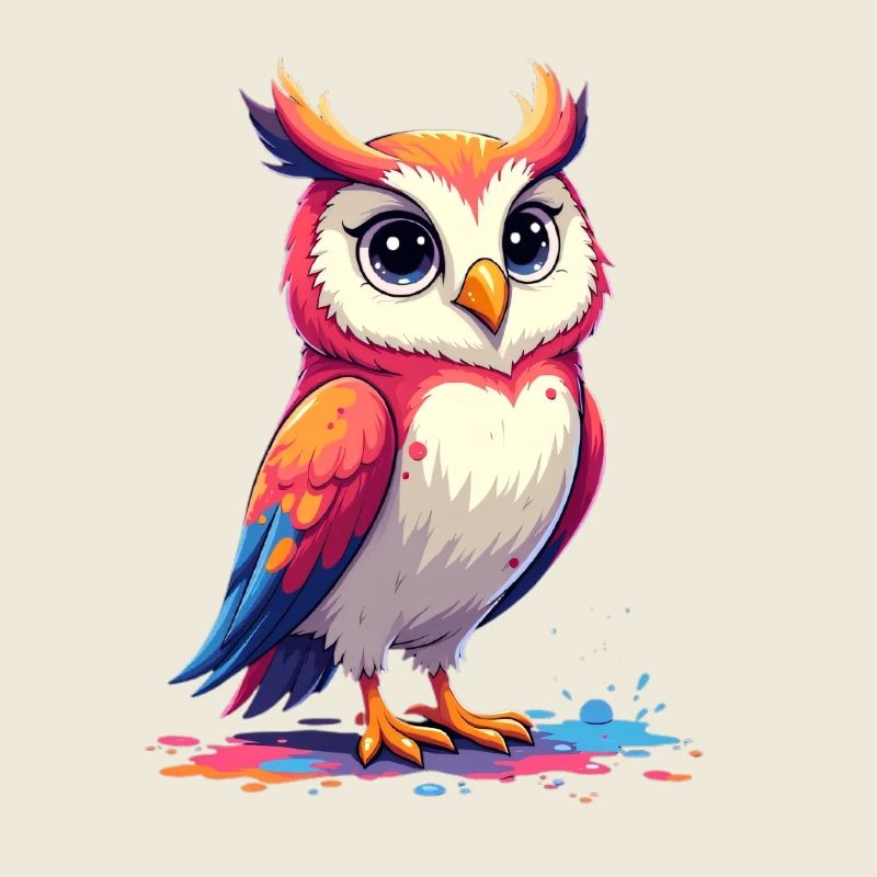 Verspielte bunte Eule Illustration