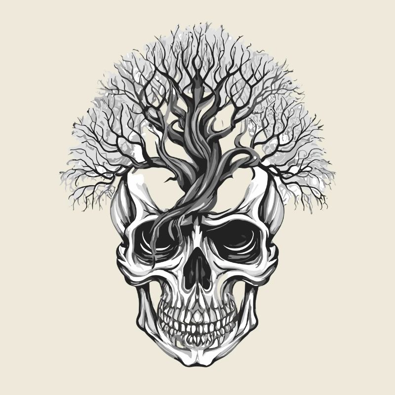 Forest Tree Skull Art Design