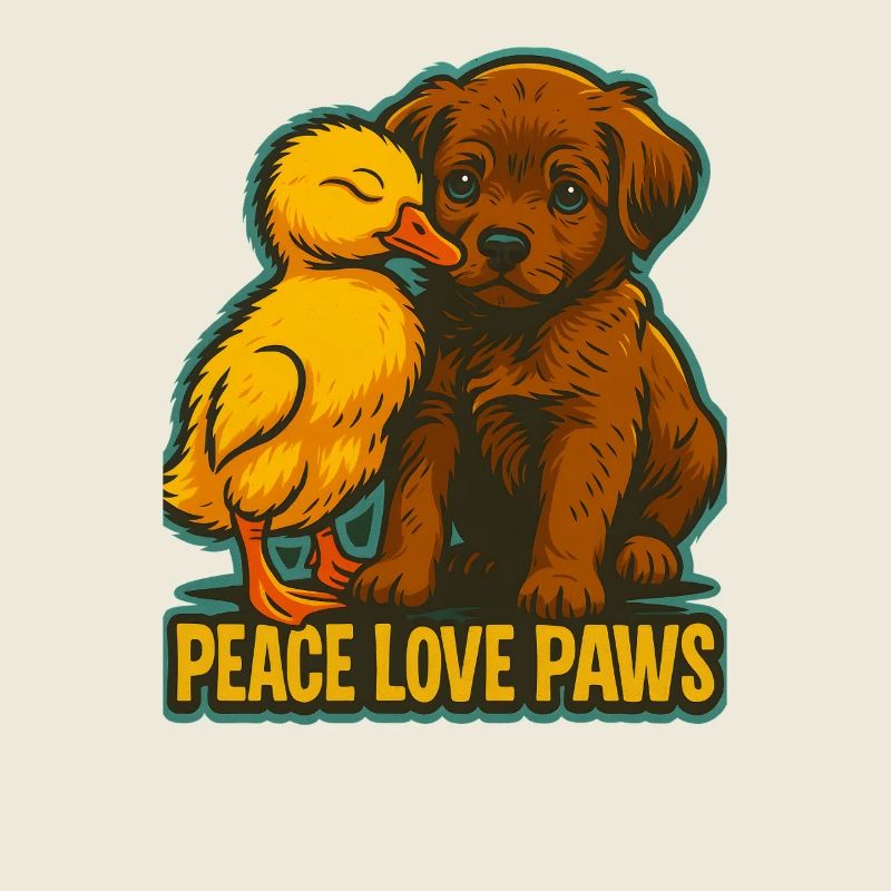 Peace Love Paws Tierfreundschaft Design