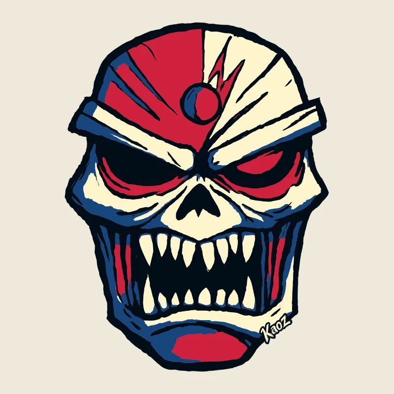Dark skull in comic style