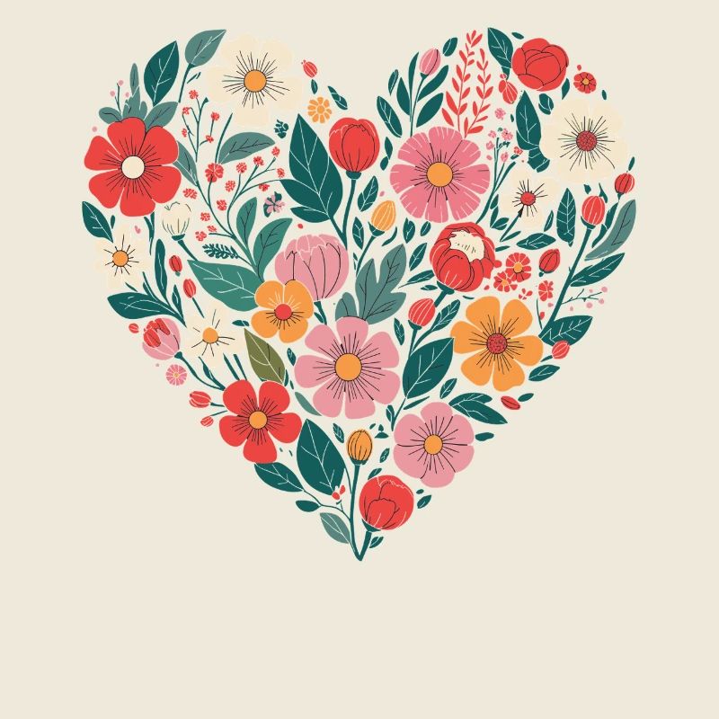 Motif de cœur fleuri