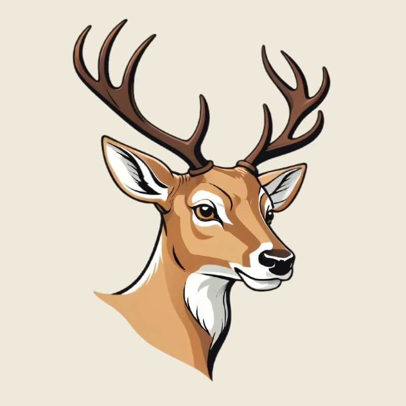 Tête de cerf élégante avec bois
