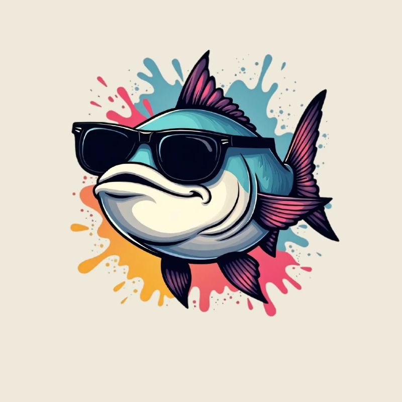 Cool fish with sunglasses