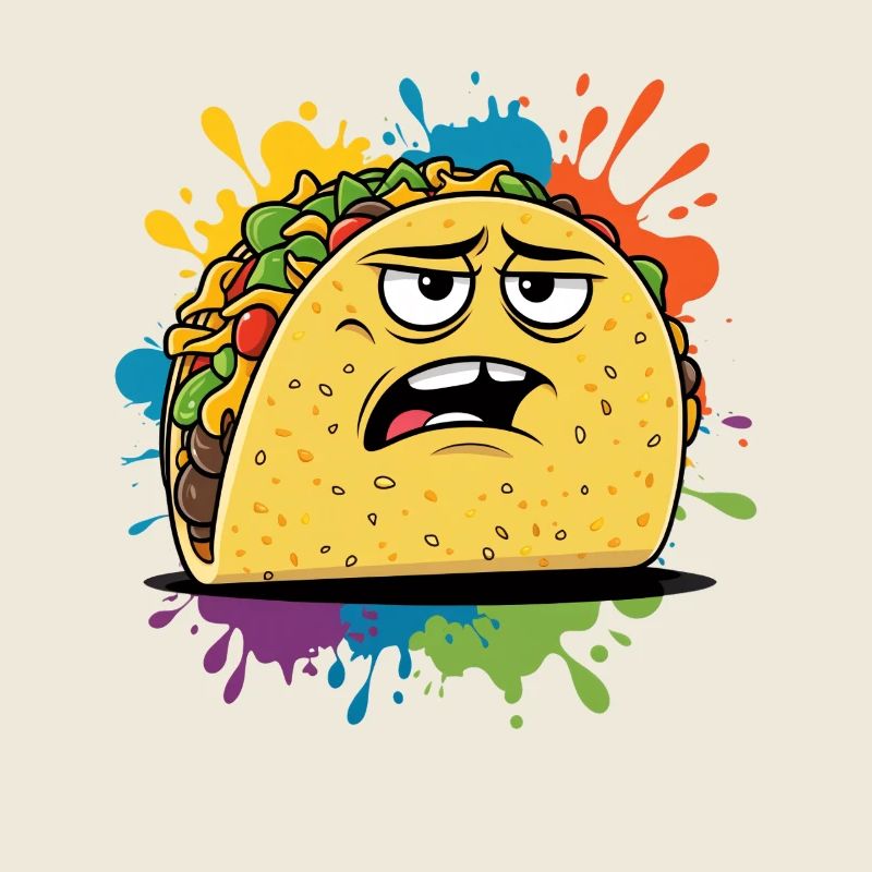Graphique de taco élégant avec expression