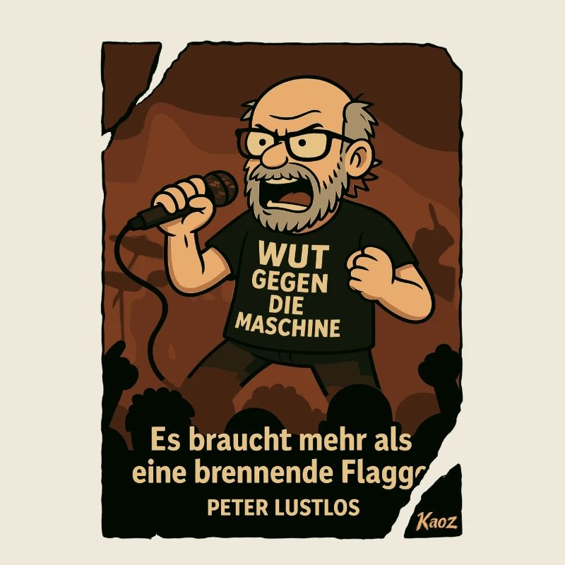 Manifestant Peter Listless avec micro