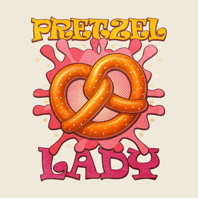 Kunterbunter Bretzel mit Mädchen-Slogan