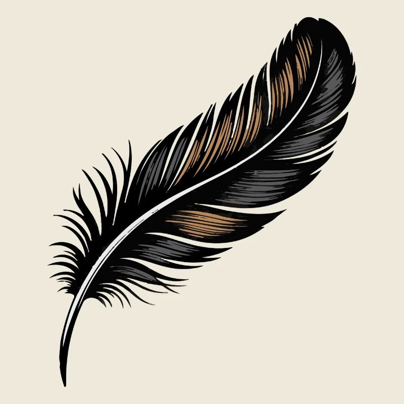 Elegant Black and Gold Feather Design