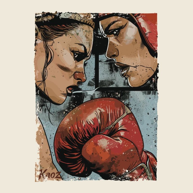 Illustration Intense Boxer Clash