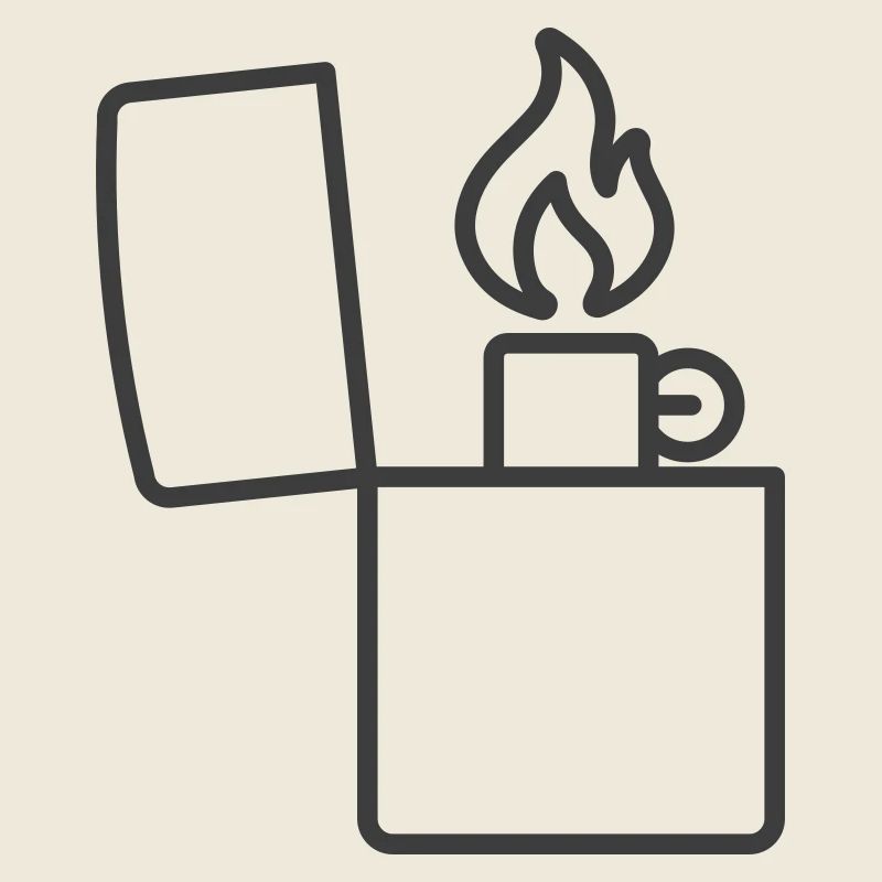 Vintage Lighter Line Icon