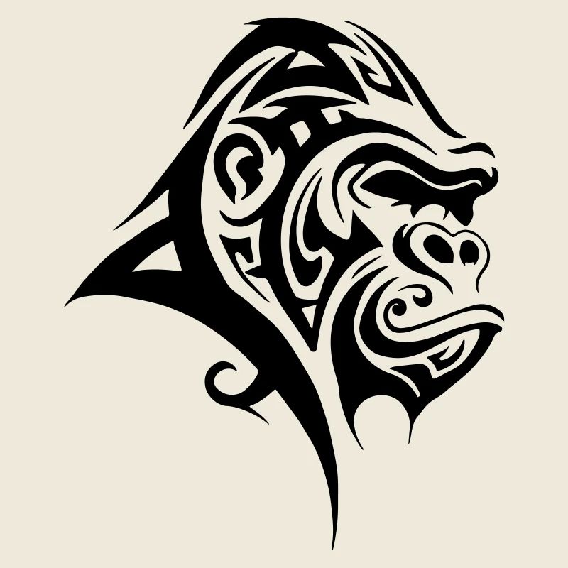 Gorille à dos argenté Tribal
