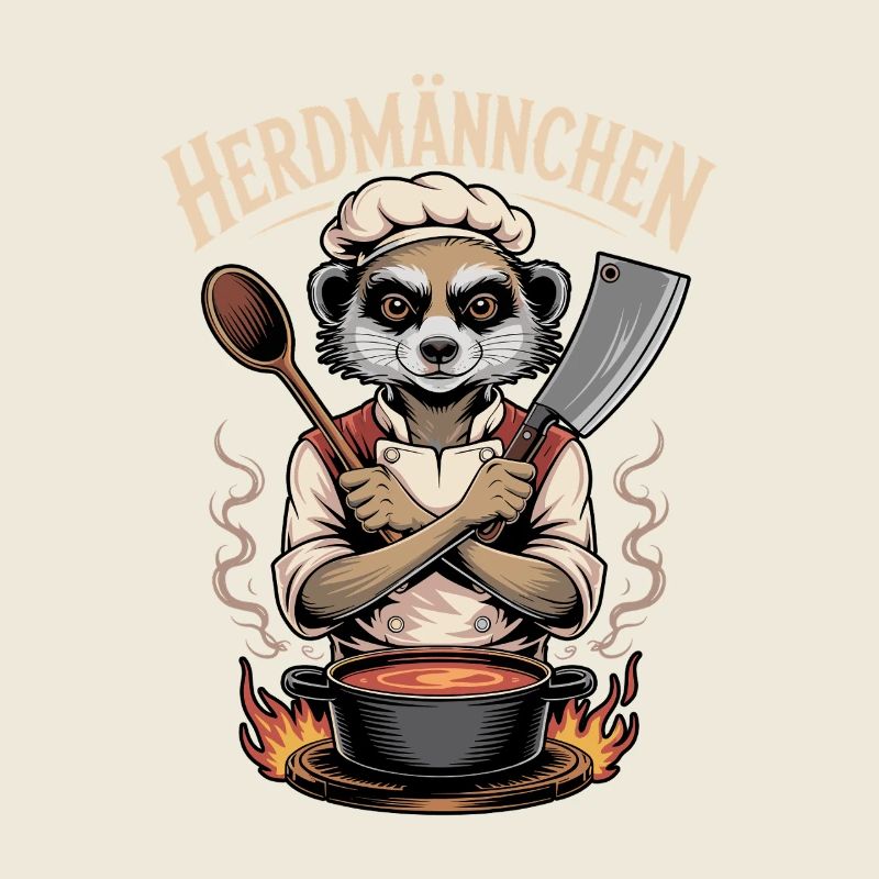 Herdmännchen kochen lustiger Koch Herdmännchen