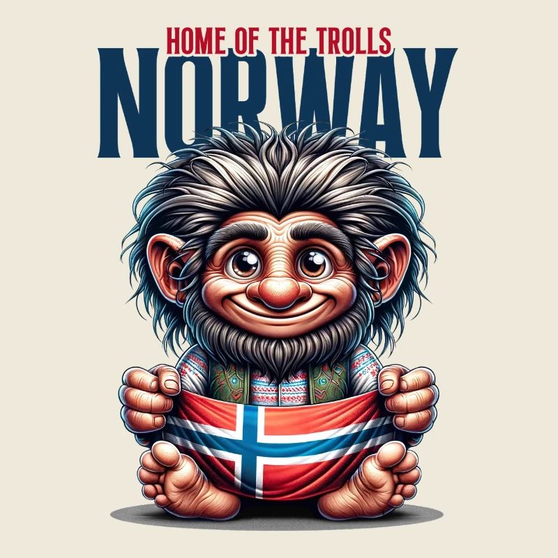 Troll norvégien avec drapeau