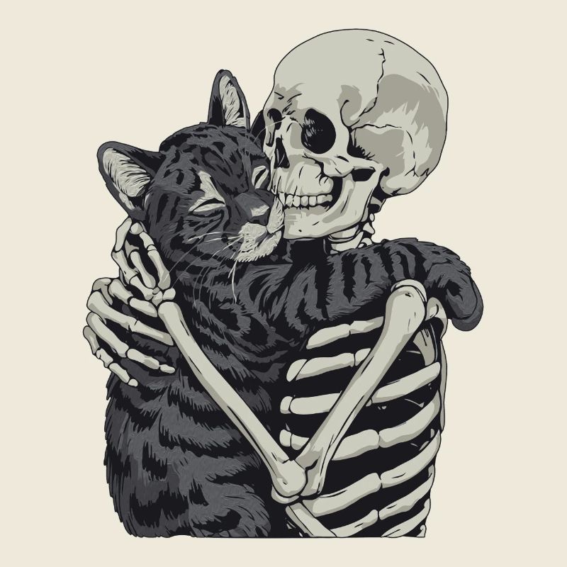 Cat Skeleton Halloween Tomcat