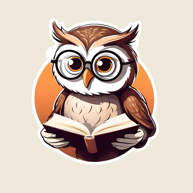 Owl Reader Illustration for Education