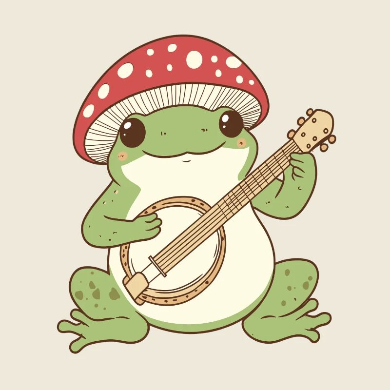 Mushroom Frosch mit Gitarre