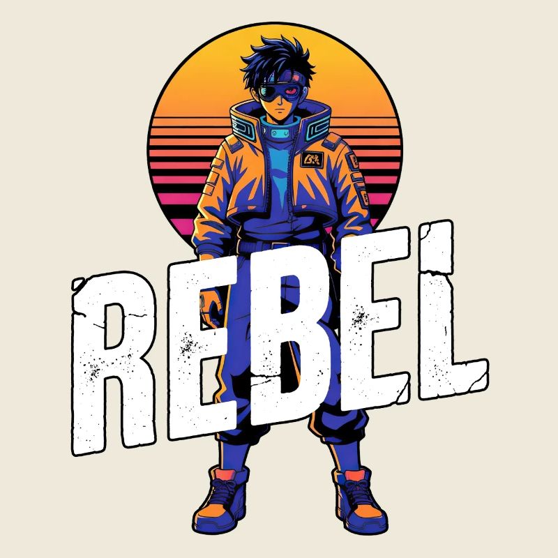 Cyber adolescent rebelle avec coucher de soleil