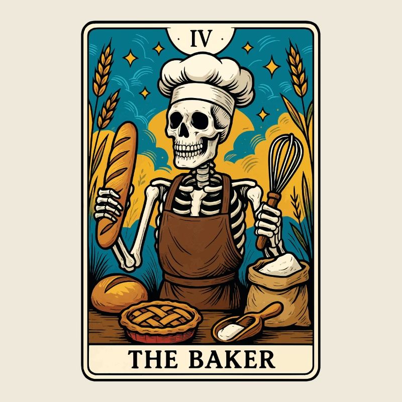 Skelett Bäcker Tarot Karte