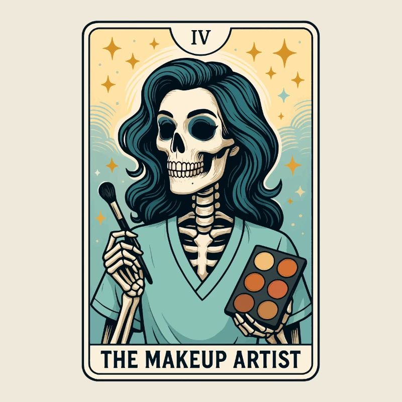 Maquilleuse squelette, conception de tarot