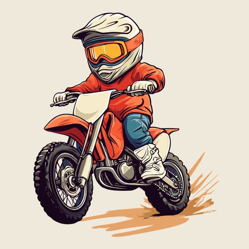 Motorrad fahrendes Kind mit Helm