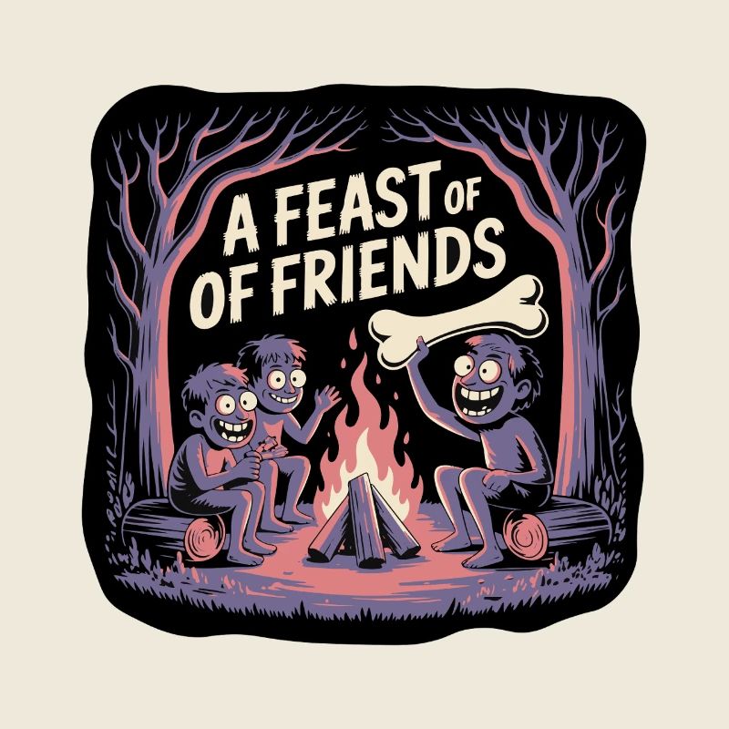 Illustration d'une soirée au feu de camp avec des amis