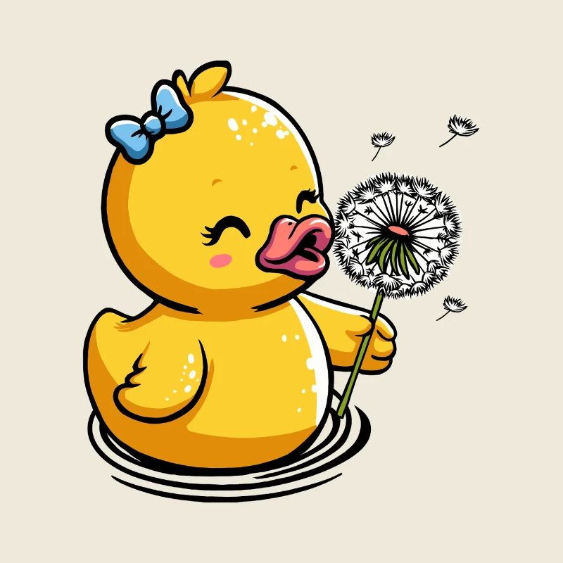 Poussin avec pissenlit et arc
