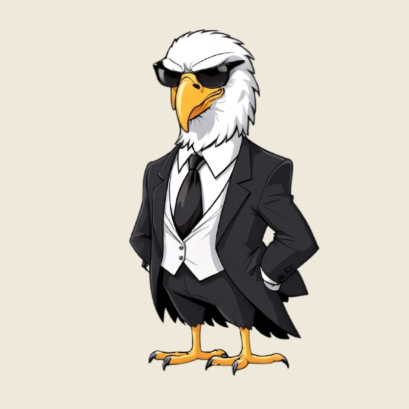 Aigle élégant en costume