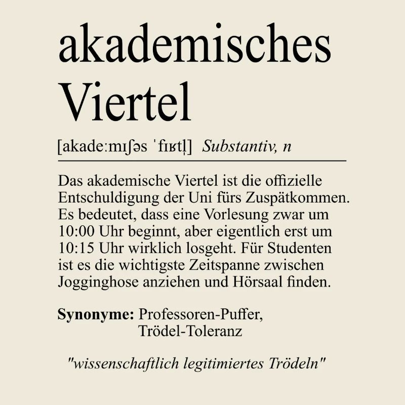 Unispruch "akademisches Viertel" Student Studenten