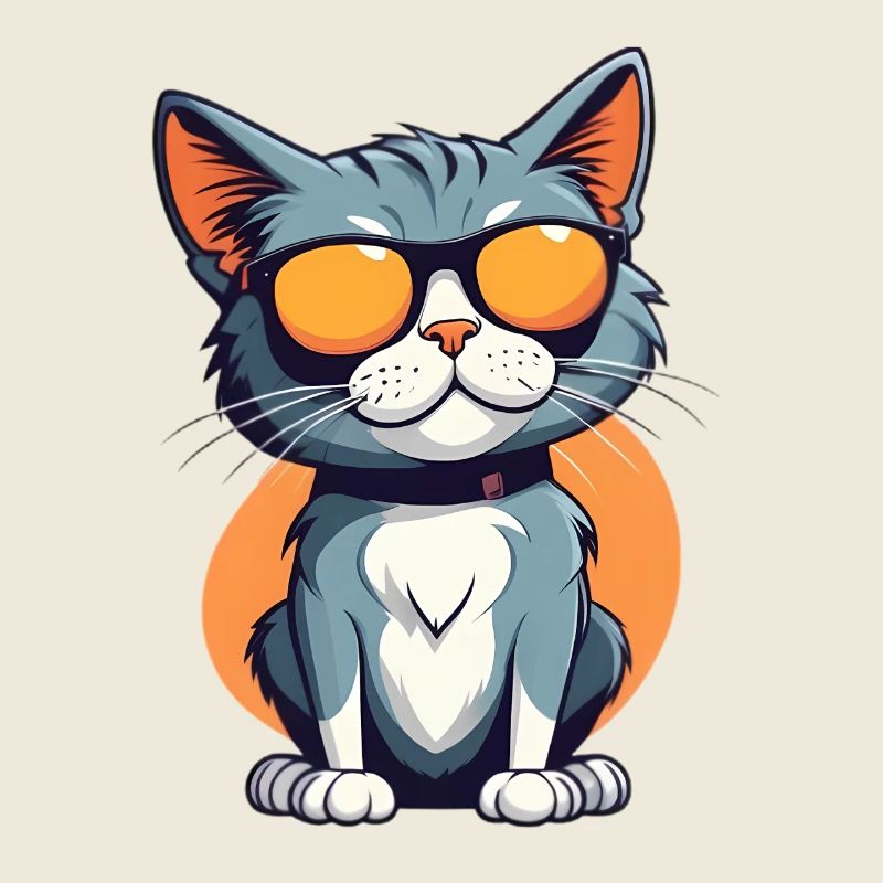 Illustration de chat décontractée avec des lunettes de soleil