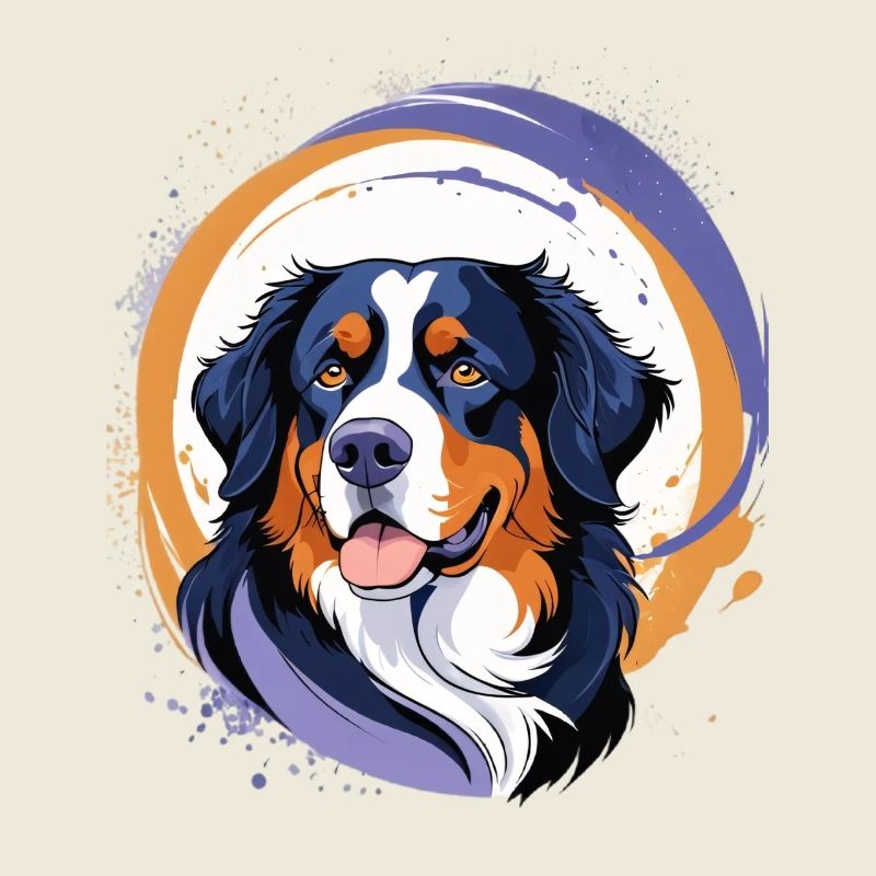 Berner Sennenhund mit lebendigen Farben