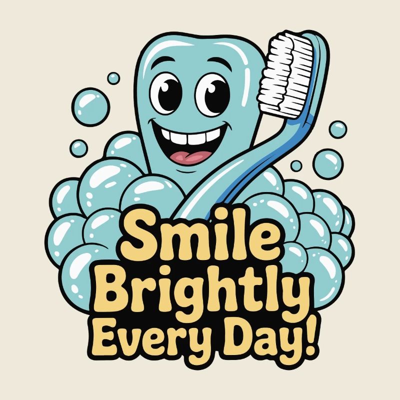 Dent heureuse avec sourire éclatant et dentifrice