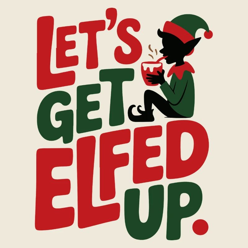 Elfe de Noël avec boisson et humour
