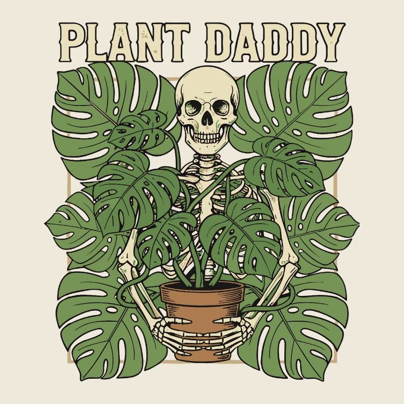 Spooky Plant Man with Skull