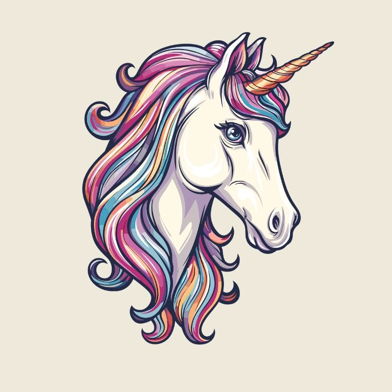 Bunter Einhorn mit farbigem Haar