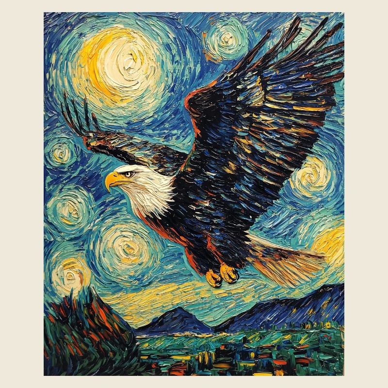 Adler Vogel Van Gogh Style Starry Night