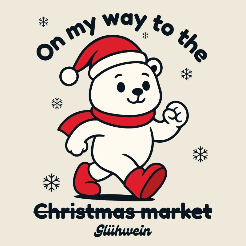 Marché de Noël - Vin chaud avec ours polaire