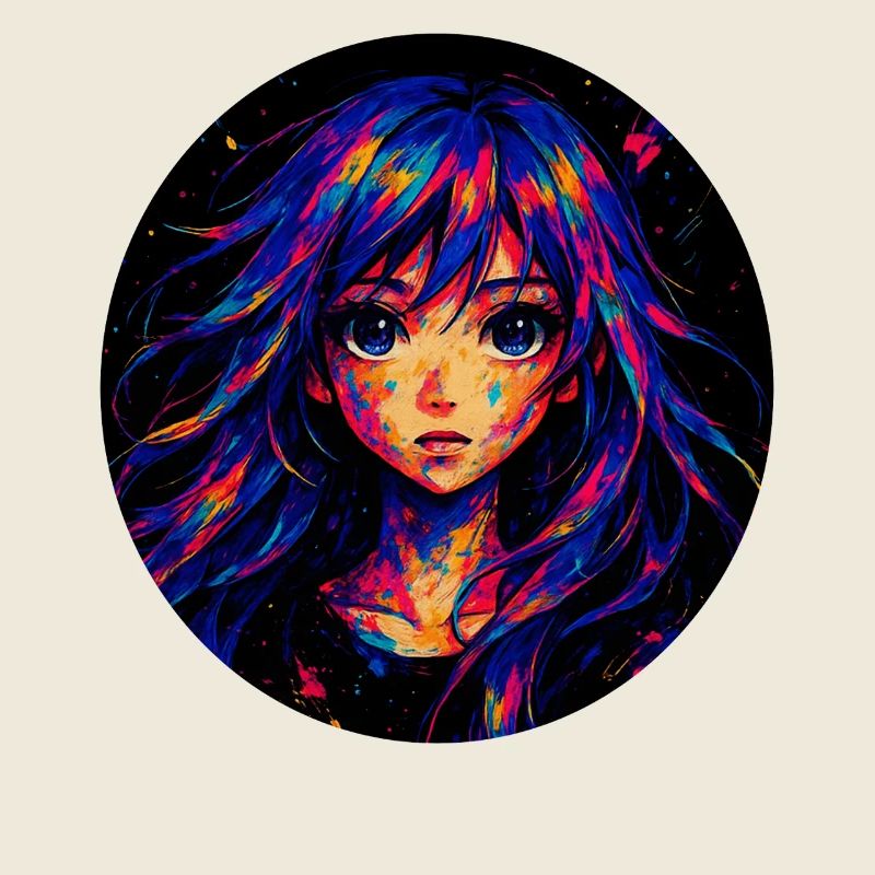 Illustration de fille d’anime explosive en couleur