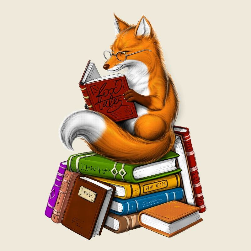Fox Reading A Book