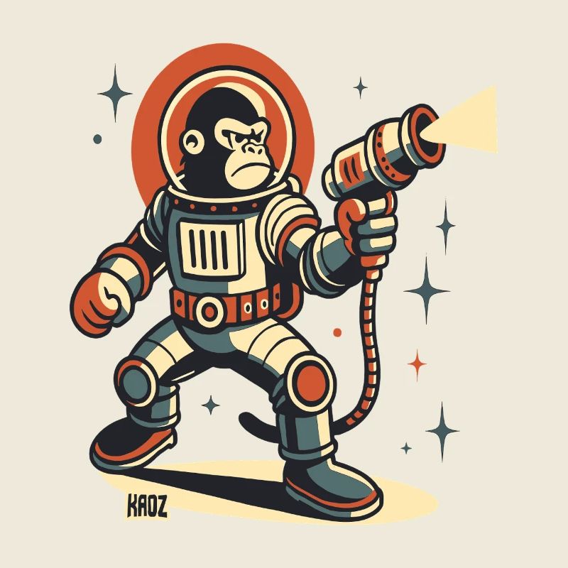 Space Monkey astronaute Blaster laser
