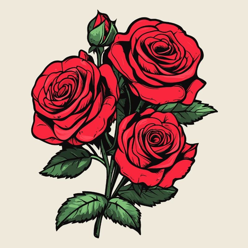 Motif Roses Rouges
