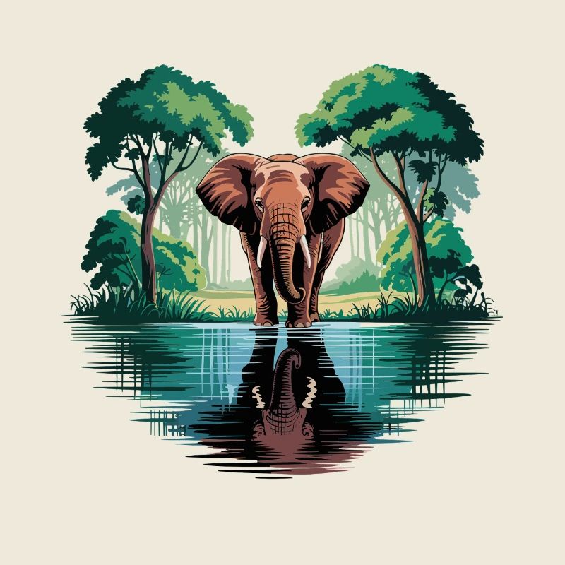  Majestätischer Elefant im Dschungel mit