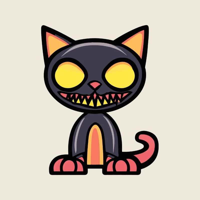 Cat Halloween Comic Funny