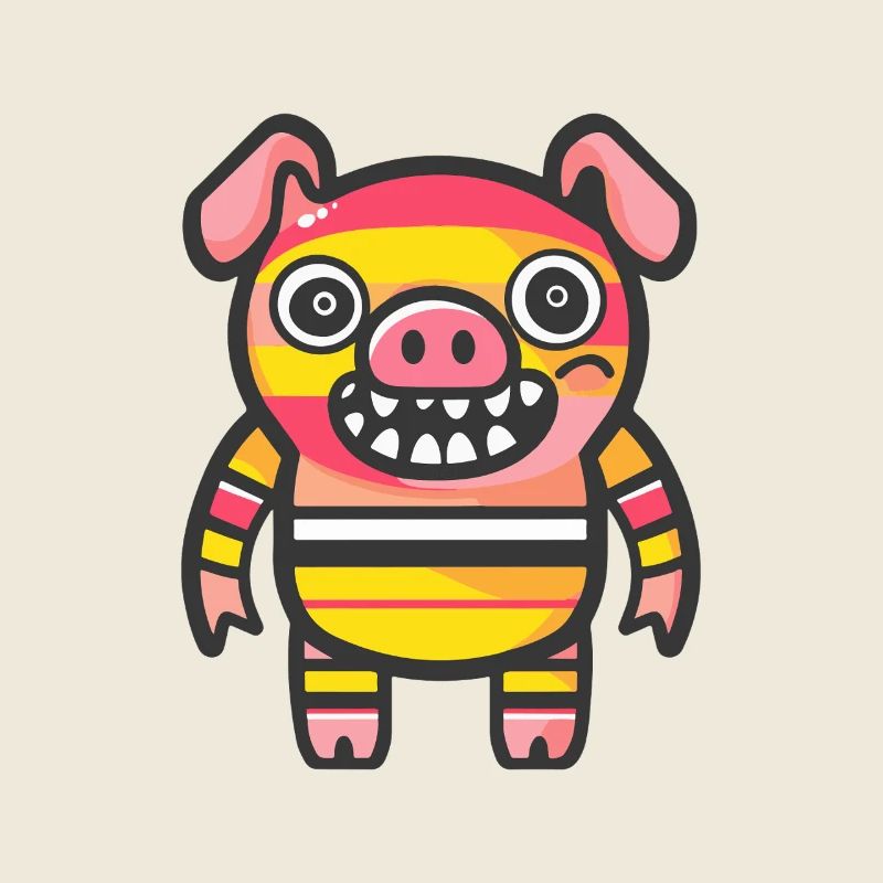 Cochon Halloween Bande dessinée Drôle