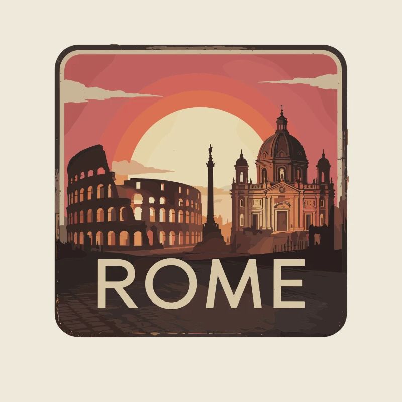 Voyage à Rome Nostalgie avec le Colisée et la basilique Saint-Pierre