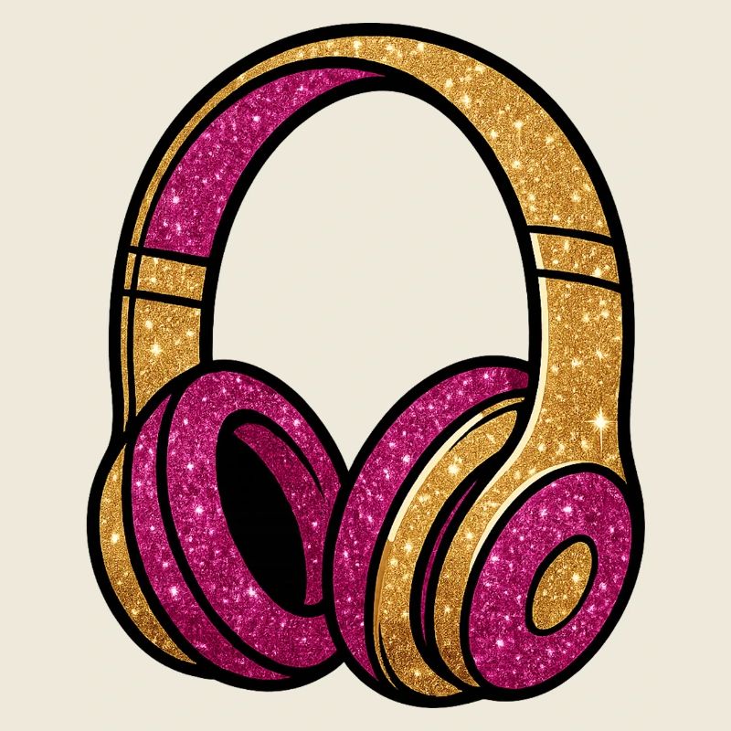 Casque à paillettes Or Rose